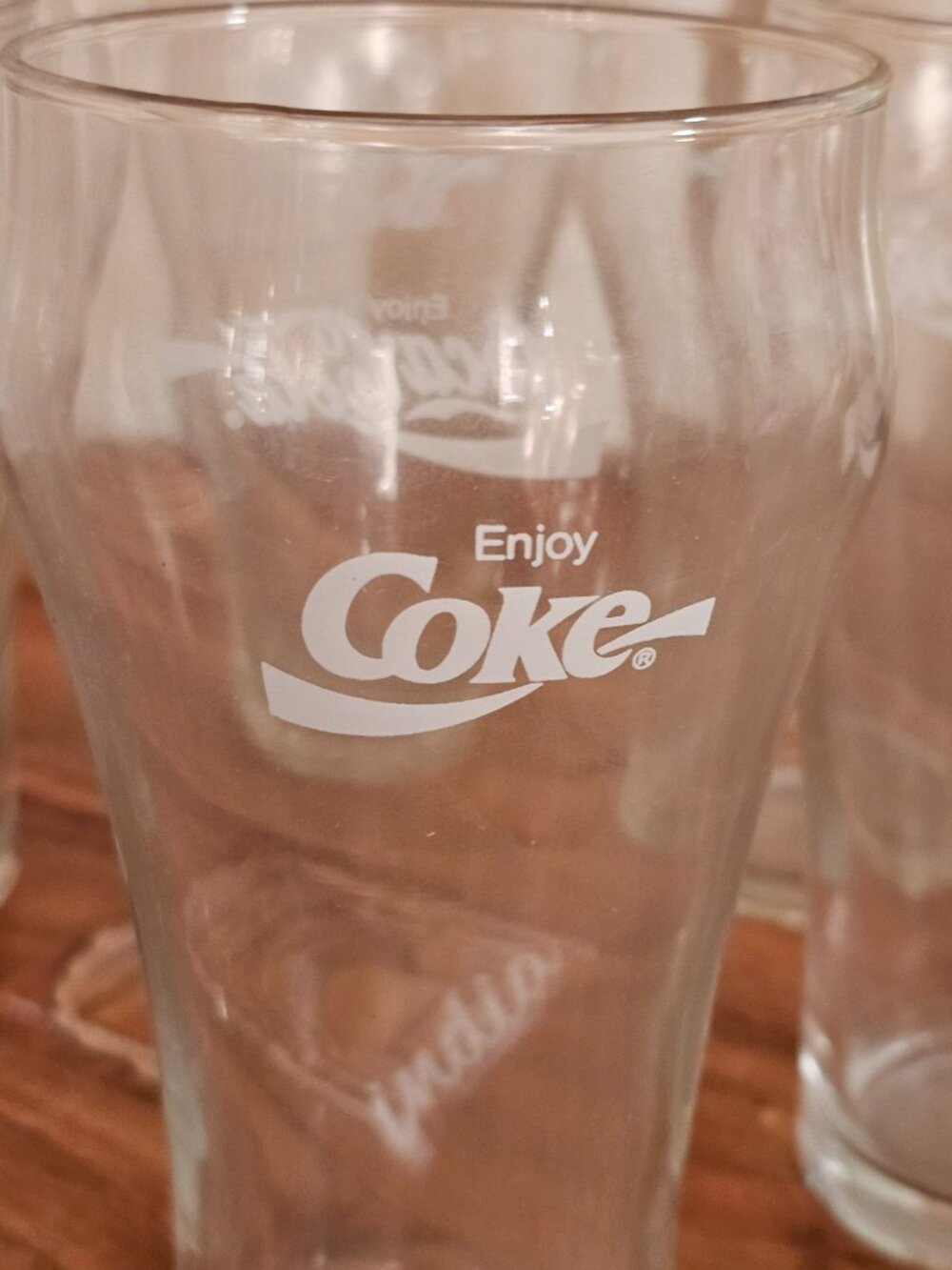 Vintage Libbey Coca-Cola Glasses Set of 6 Bell Shape 16 Oz Tumblers 1970s - Picture 3 of 4